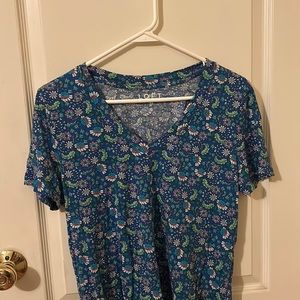 Loft flowers short sleeved tee shirt